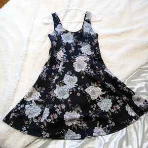 Divided Black Rose Midi Sundress